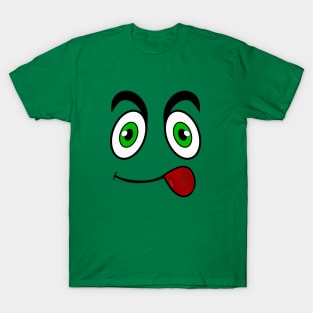 Cheeky Funny Face Cartoon Emoji T-Shirt